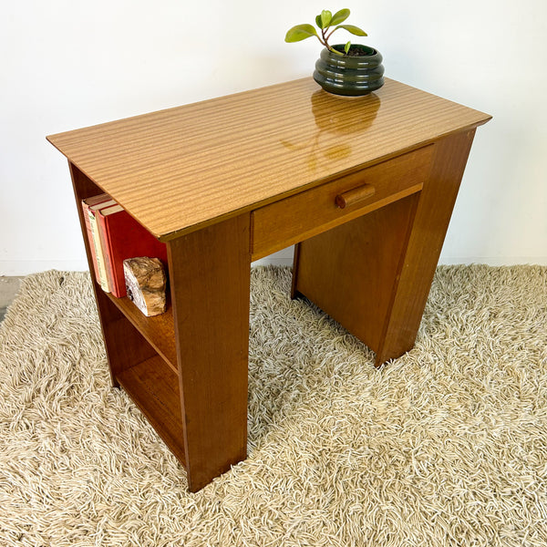 WOODEN DESK WITH SHELVES
