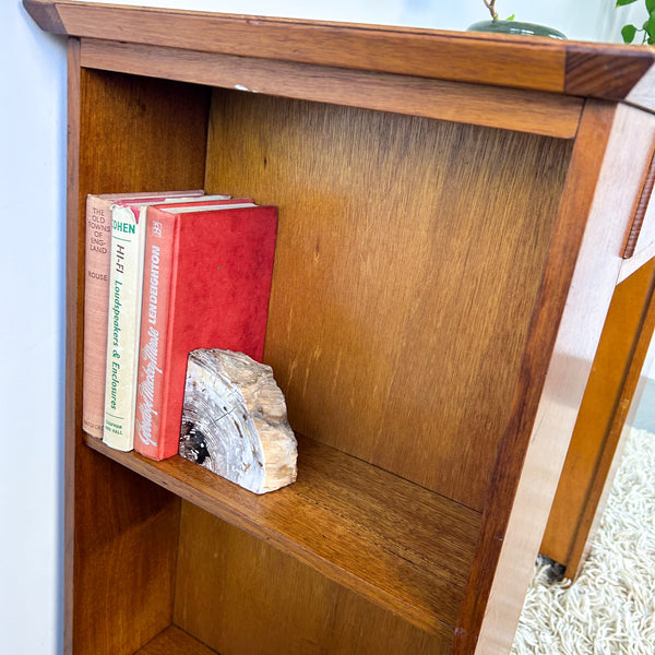 WOODEN DESK WITH SHELVES
