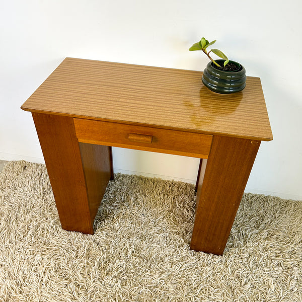 WOODEN DESK WITH SHELVES