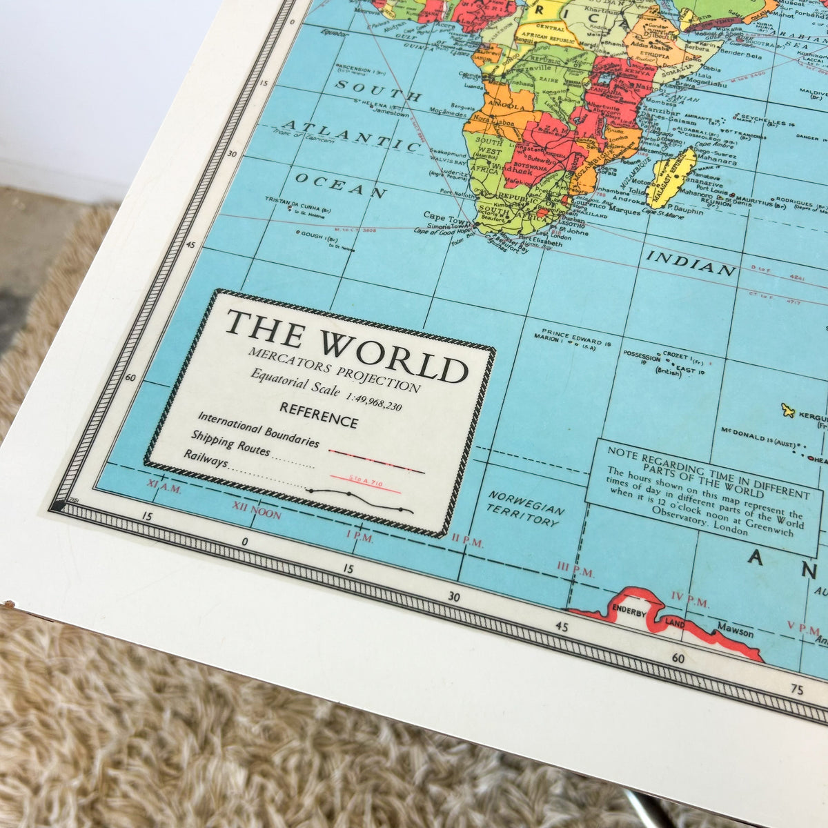 WORLD MAP DESK - HEY JUDE WORKSHOP • Vintage furniture & objects Melbourne