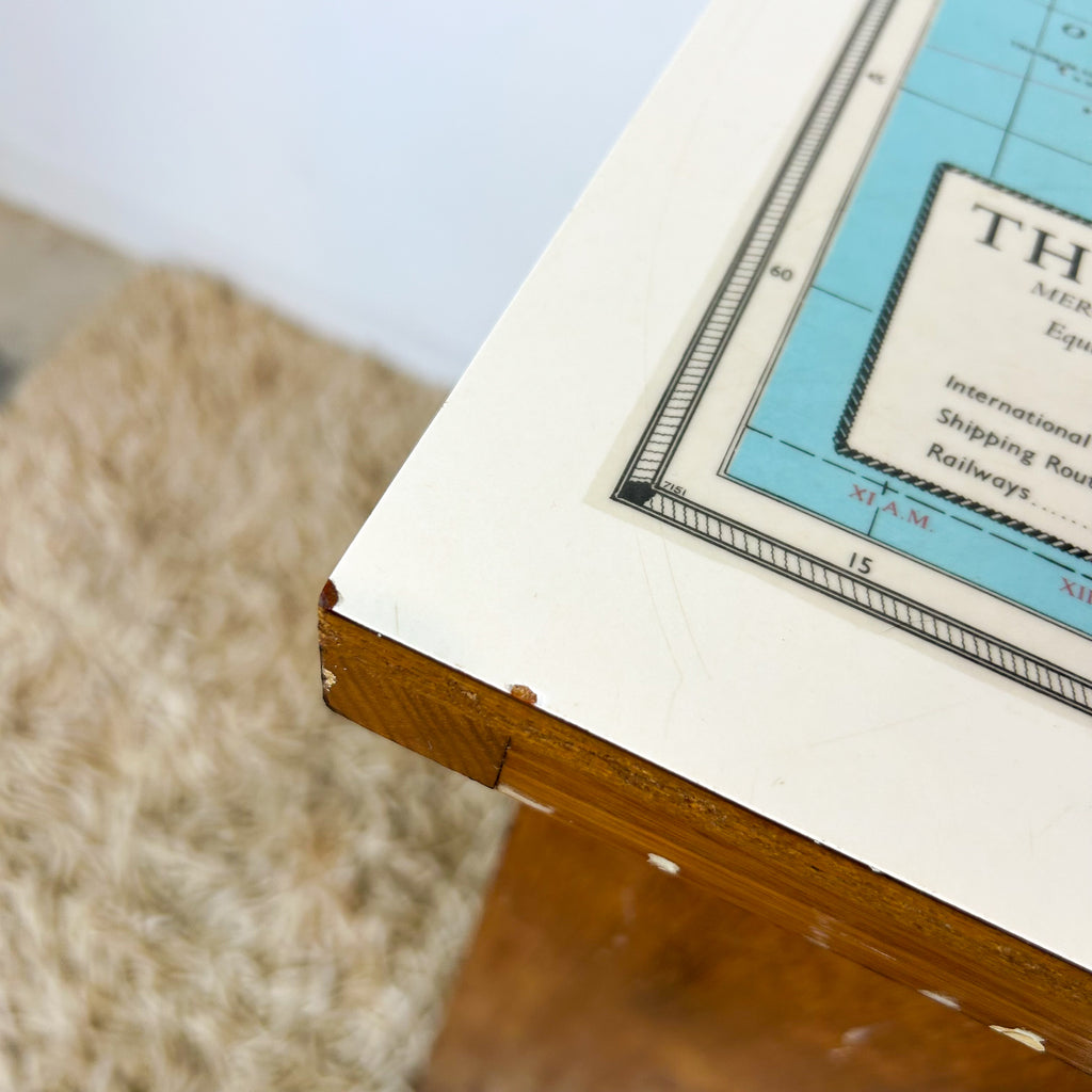 WORLD MAP DESK - HEY JUDE WORKSHOP • Vintage furniture & objects Melbourne