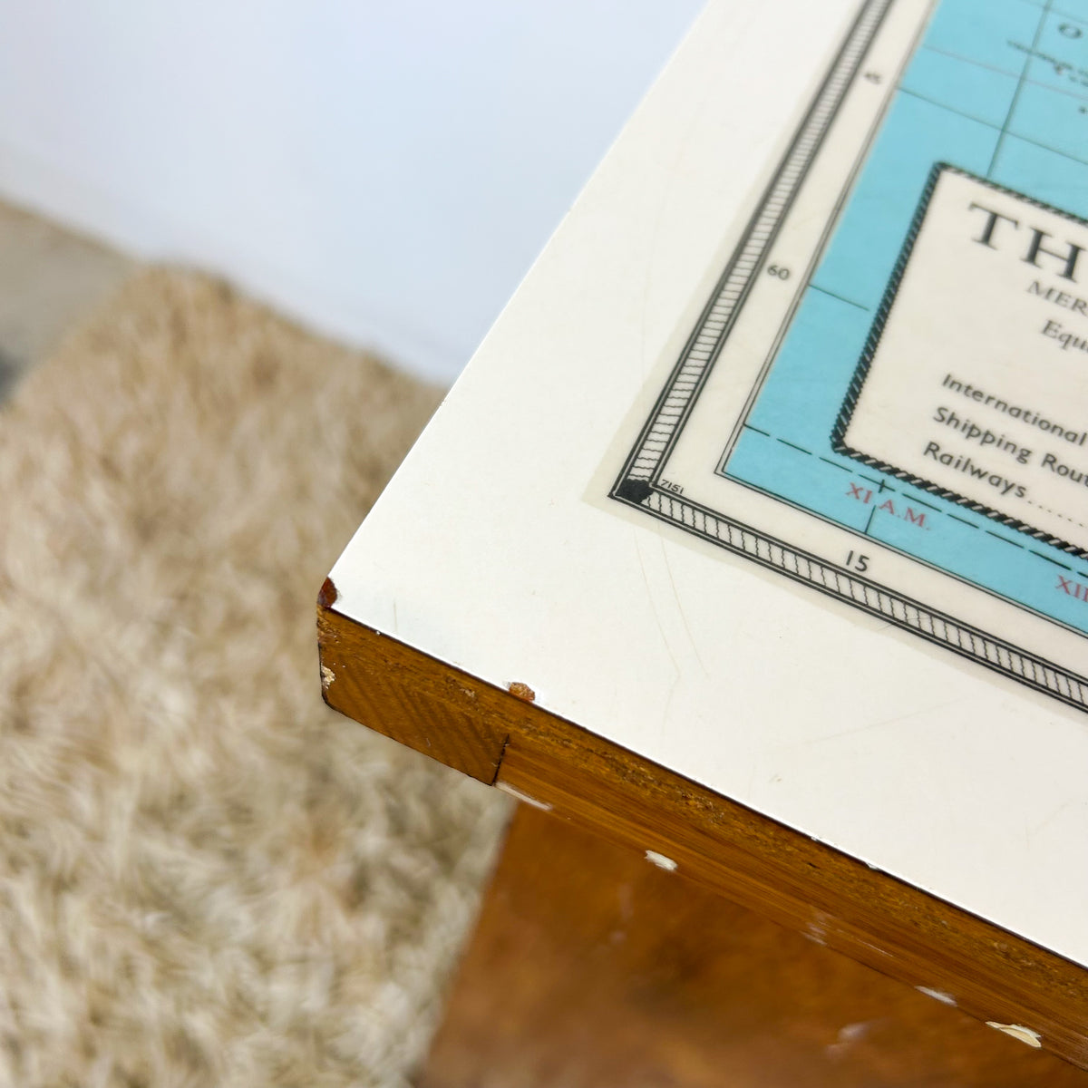 WORLD MAP DESK - HEY JUDE WORKSHOP • Vintage furniture & objects Melbourne