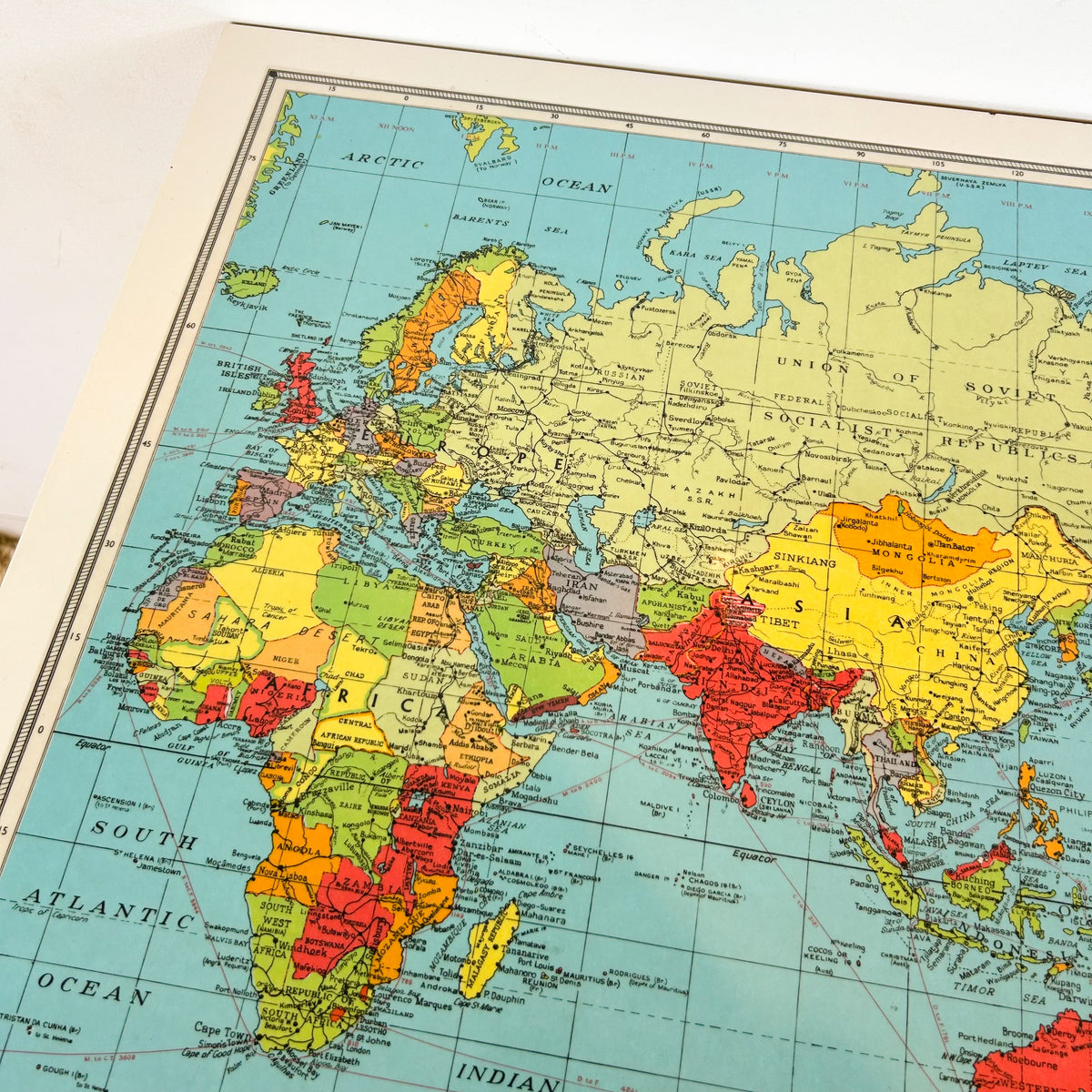 WORLD MAP DESK - HEY JUDE WORKSHOP • Vintage furniture & objects Melbourne