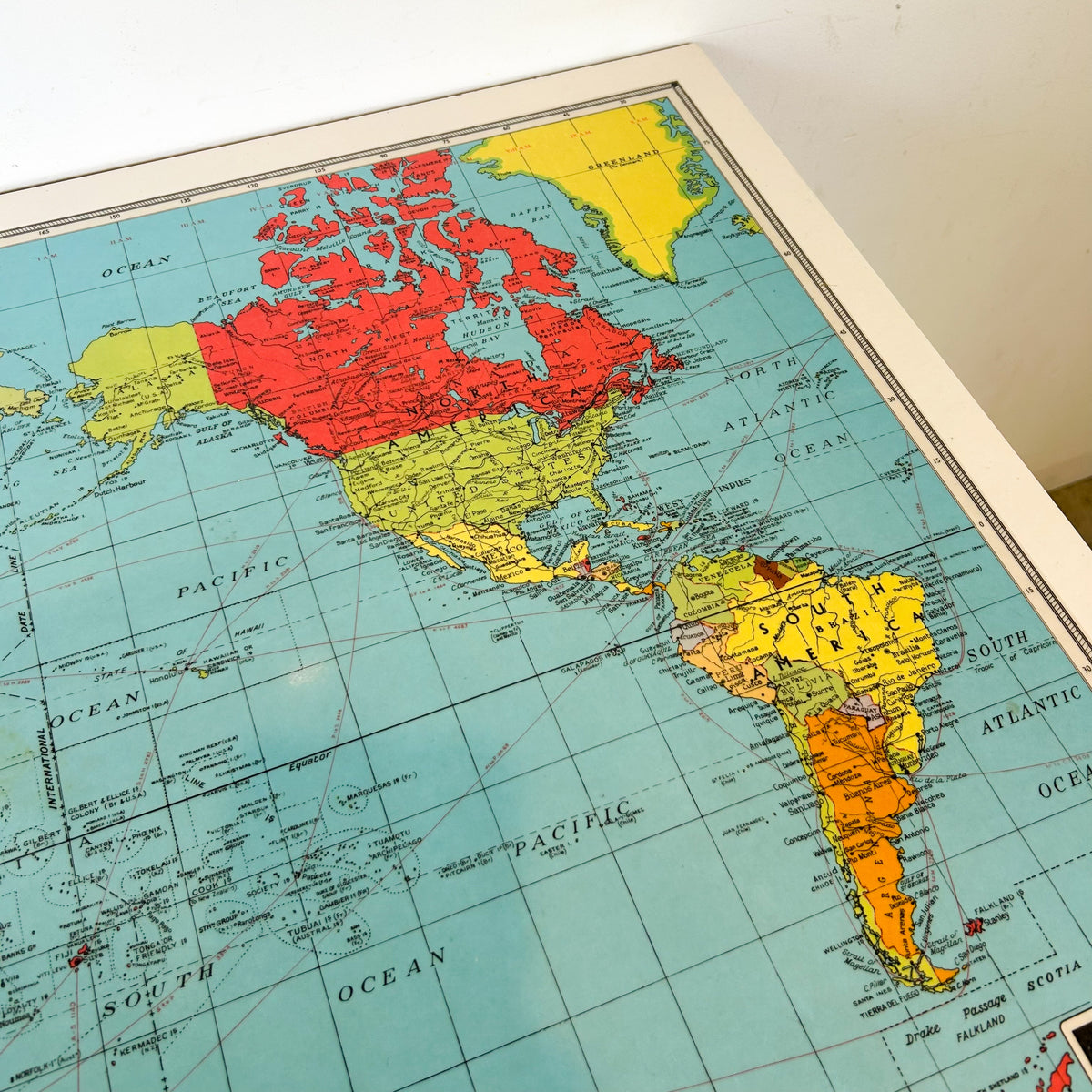 WORLD MAP DESK - HEY JUDE WORKSHOP • Vintage furniture & objects Melbourne