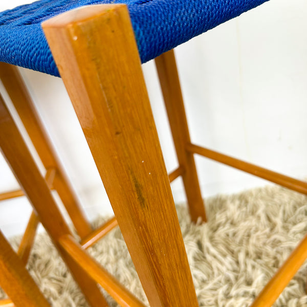 BLUE WOVEN STOOLS