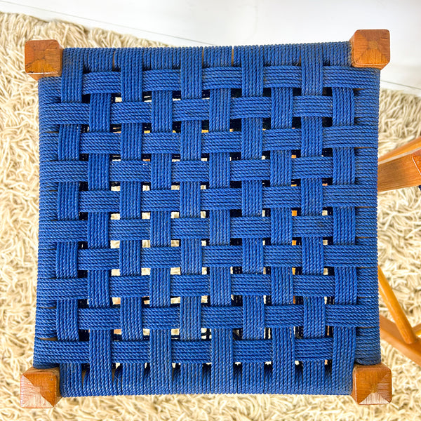 BLUE WOVEN STOOLS