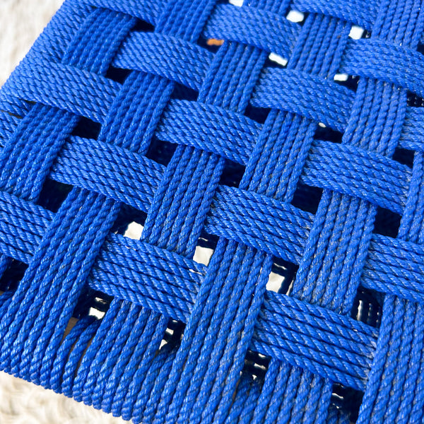 BLUE WOVEN STOOLS