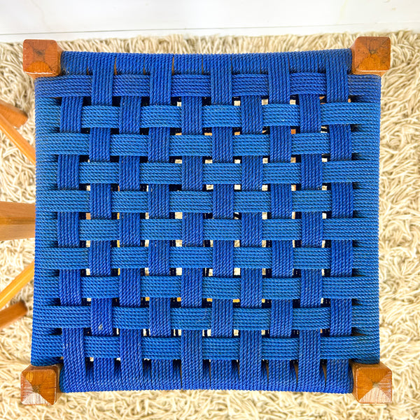BLUE WOVEN STOOLS