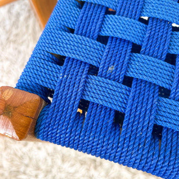 BLUE WOVEN STOOLS