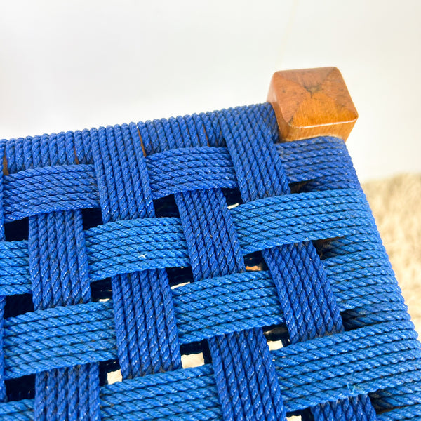 BLUE WOVEN STOOLS