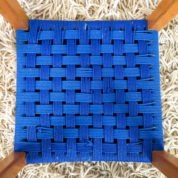BLUE WOVEN STOOLS
