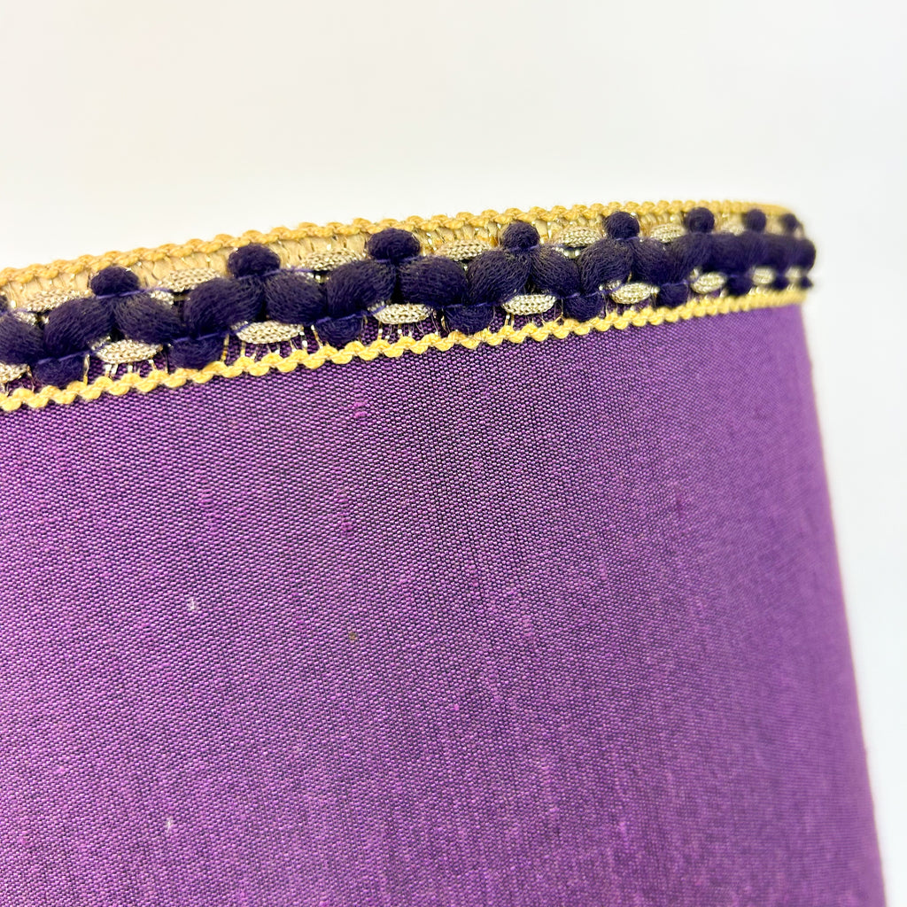 PURPLE CERAMIC TEAK LAMP - HEY JUDE WORKSHOP • Vintage furniture & objects Melbourne