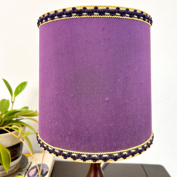 PURPLE CERAMIC TEAK LAMP