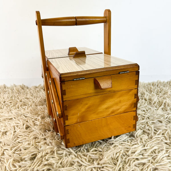 CANTILEVER SEWING BOX WITH HANDLE