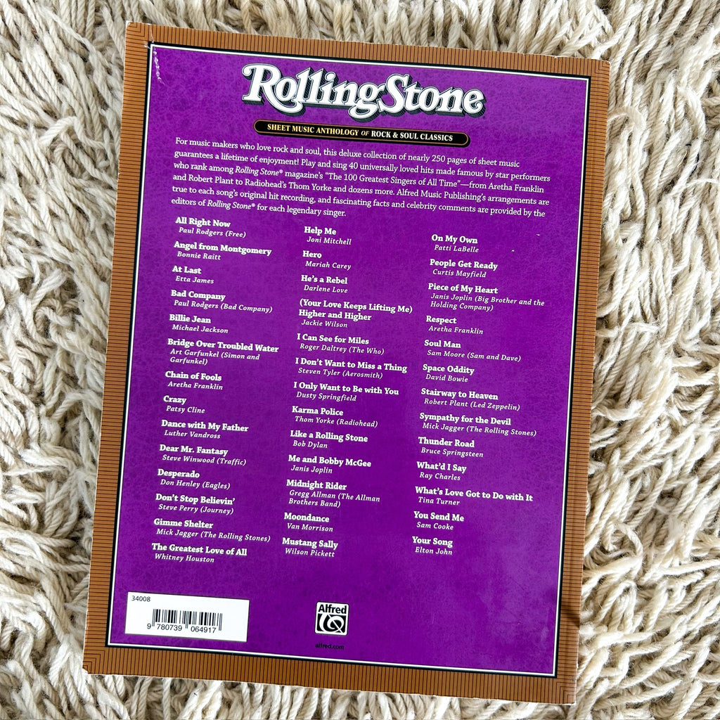 ROLLING STONE SHEET MUSIC ANTHOLOGY OF ROCK & SOUL CLASSICS