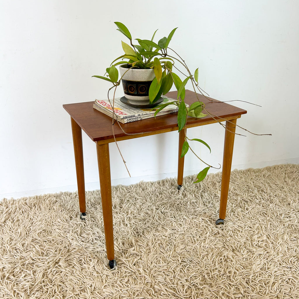 SIDE TABLE ON CASTOR WHEELS - HEY JUDE WORKSHOP • Vintage furniture & objects Melbourne