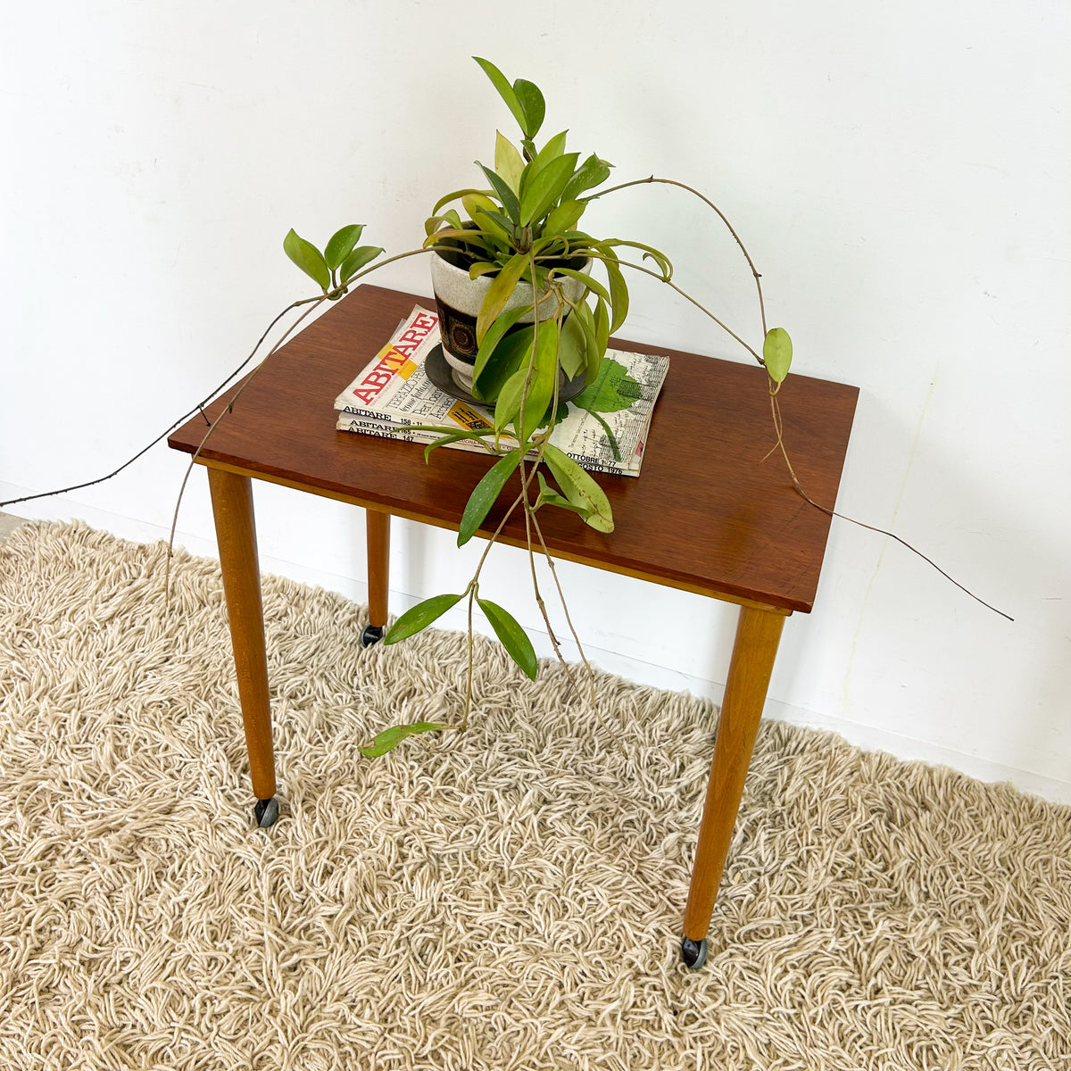 SIDE TABLE ON CASTOR WHEELS - HEY JUDE WORKSHOP • Vintage furniture & objects Melbourne