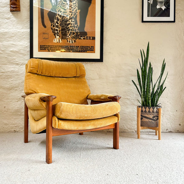 TESSA T21 MUSTARD CORDUROY ARMCHAIR #1