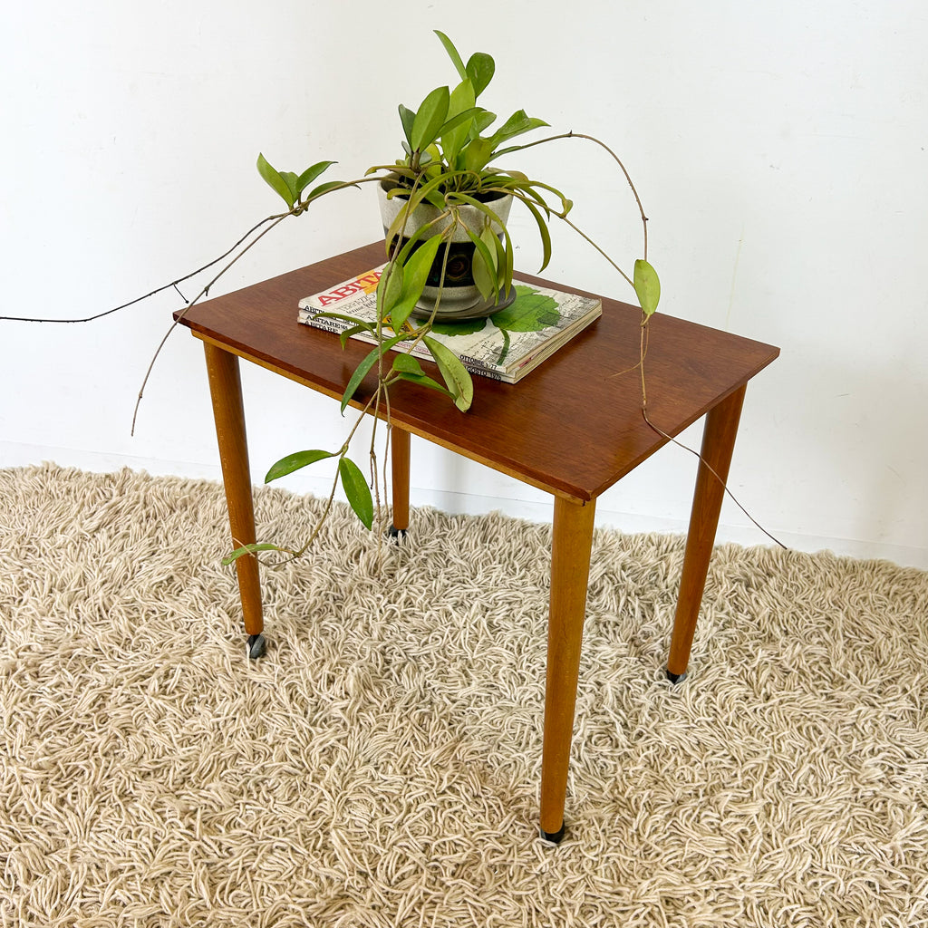 SIDE TABLE ON CASTOR WHEELS - HEY JUDE WORKSHOP • Vintage furniture & objects Melbourne