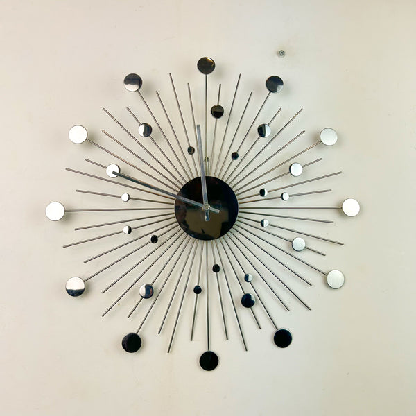CHROME STARBURST CLOCK