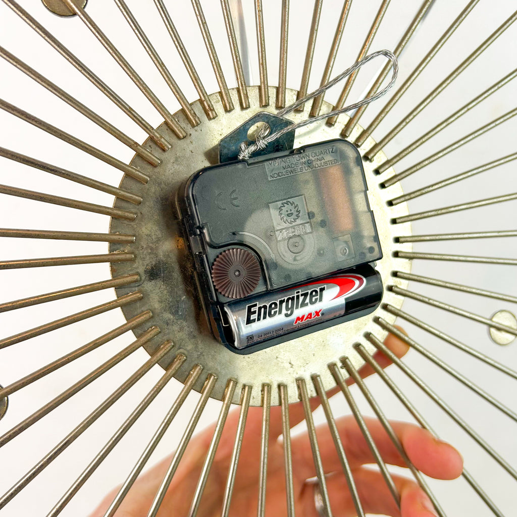 CHROME STARBURST CLOCK - HEY JUDE WORKSHOP • Vintage furniture & objects Melbourne