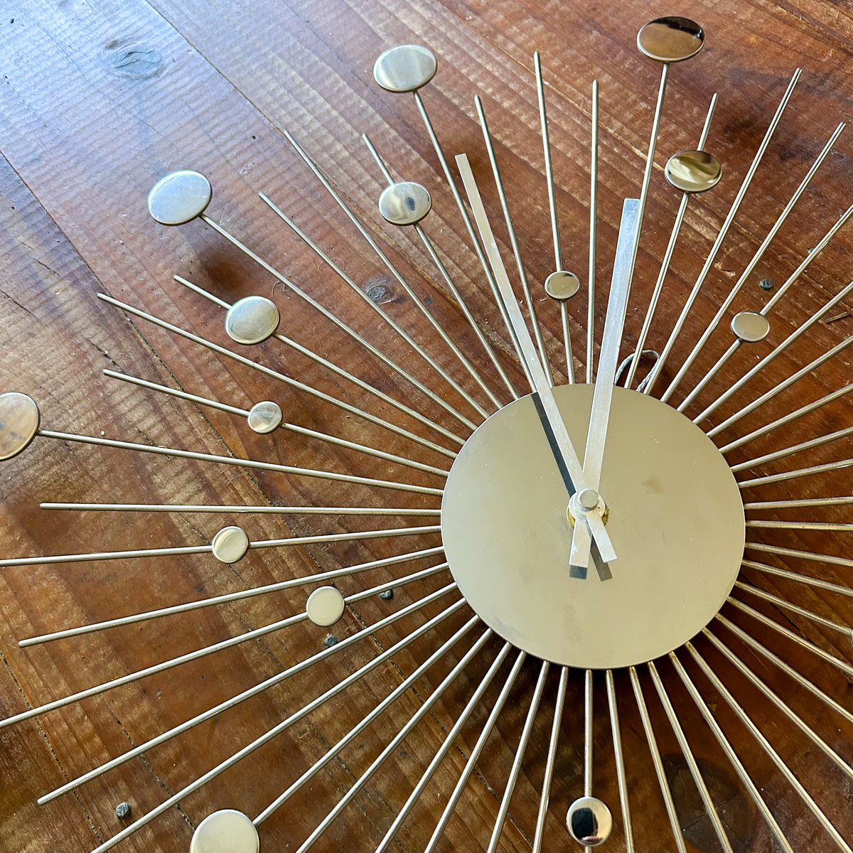 CHROME STARBURST CLOCK - HEY JUDE WORKSHOP • Vintage furniture & objects Melbourne