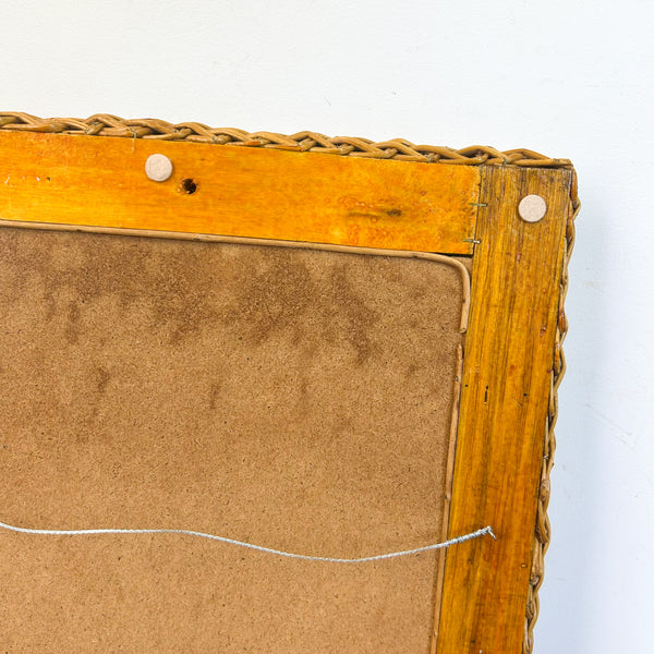 WICKER WALL MIRROR