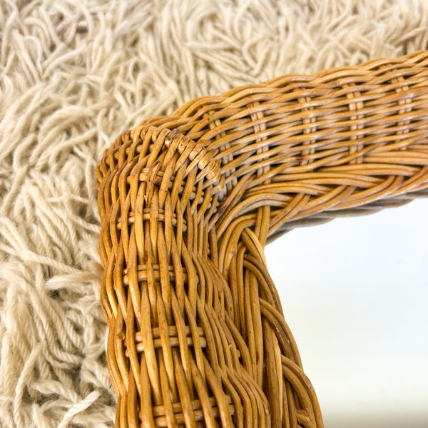 WICKER WALL MIRROR
