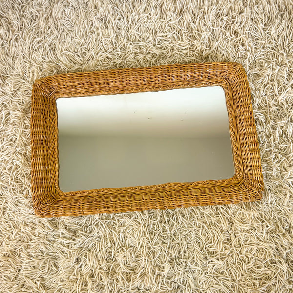 WICKER WALL MIRROR