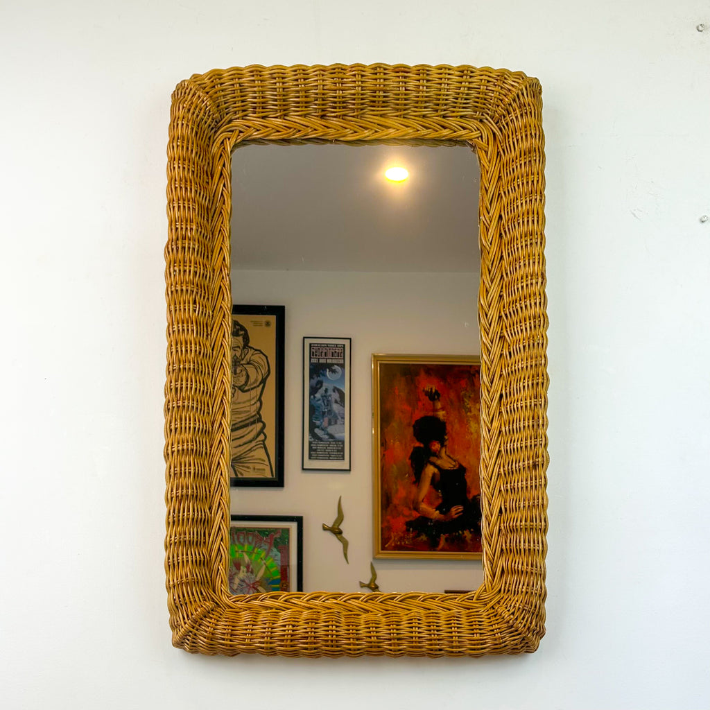 WICKER WALL MIRROR - HEY JUDE WORKSHOP • Vintage furniture & objects Melbourne