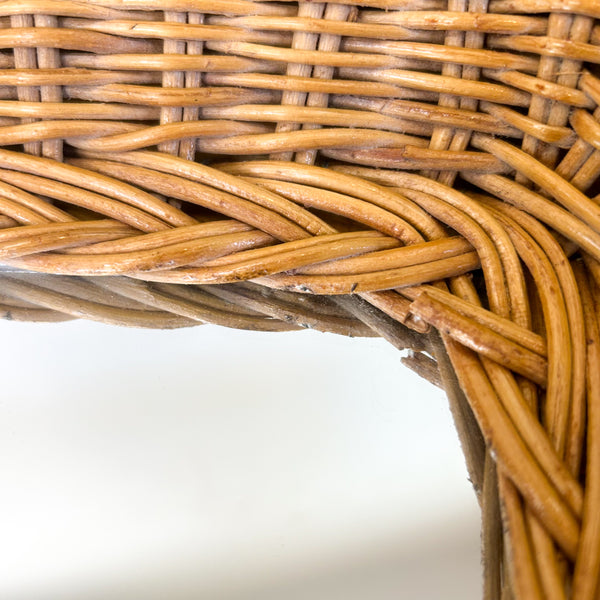 WICKER WALL MIRROR