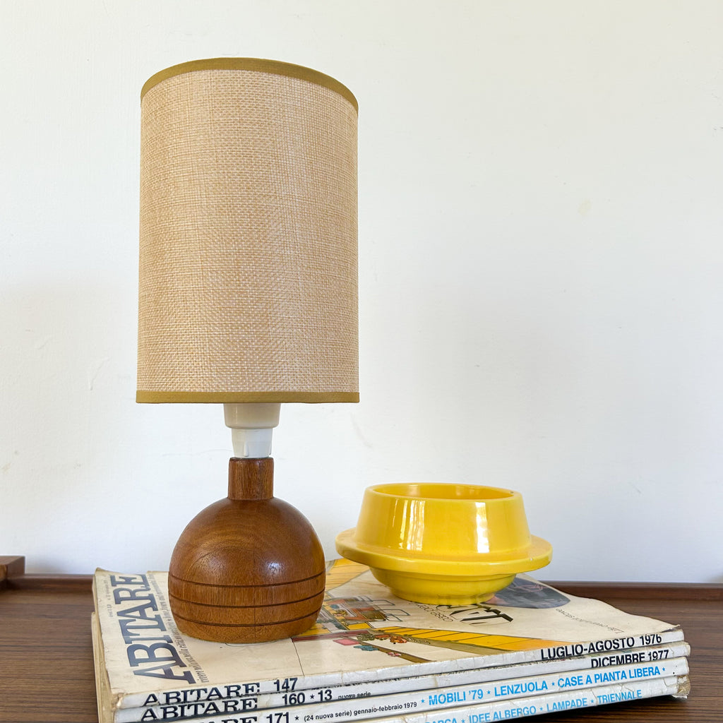 TEAK LAMP WITH SHADE