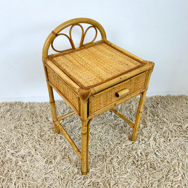 CANE BEDSIDE TABLE - HEY JUDE WORKSHOP • Vintage furniture & objects Melbourne