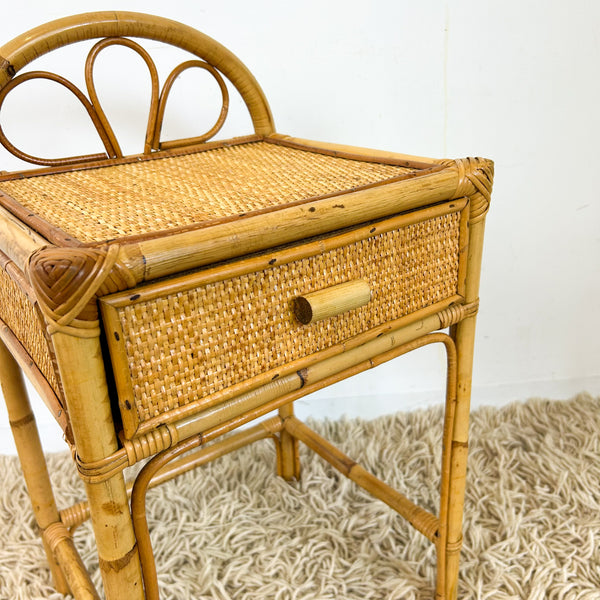 CANE BEDSIDE TABLE - HEY JUDE WORKSHOP • Vintage furniture & objects Melbourne