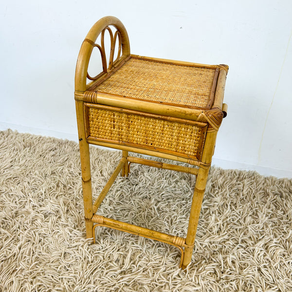 CANE BEDSIDE TABLE - HEY JUDE WORKSHOP • Vintage furniture & objects Melbourne