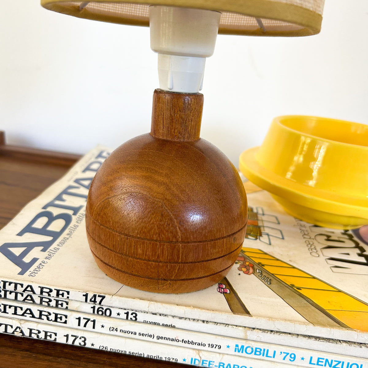 TEAK LAMP WITH SHADE