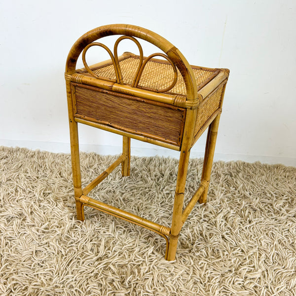 CANE BEDSIDE TABLE - HEY JUDE WORKSHOP • Vintage furniture & objects Melbourne