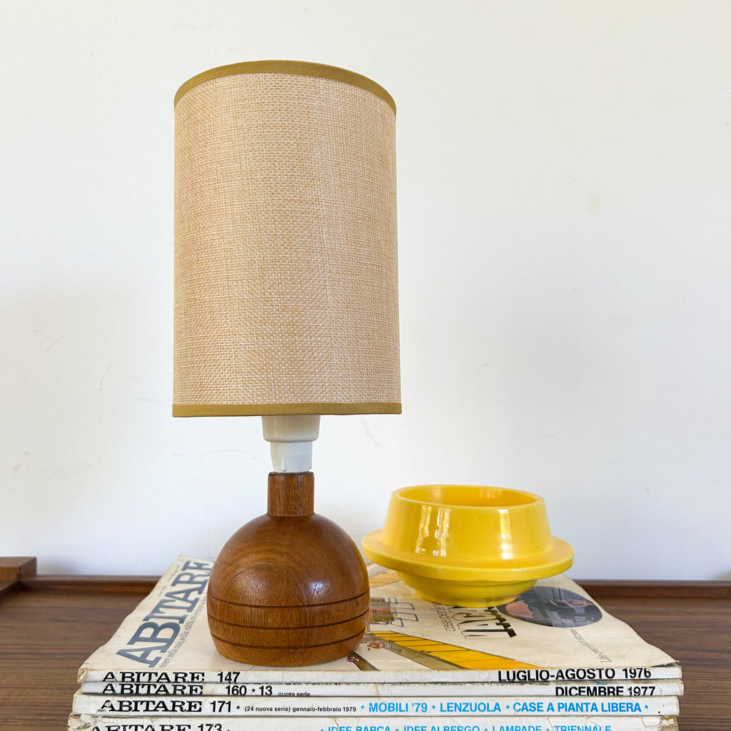 TEAK LAMP WITH SHADE
