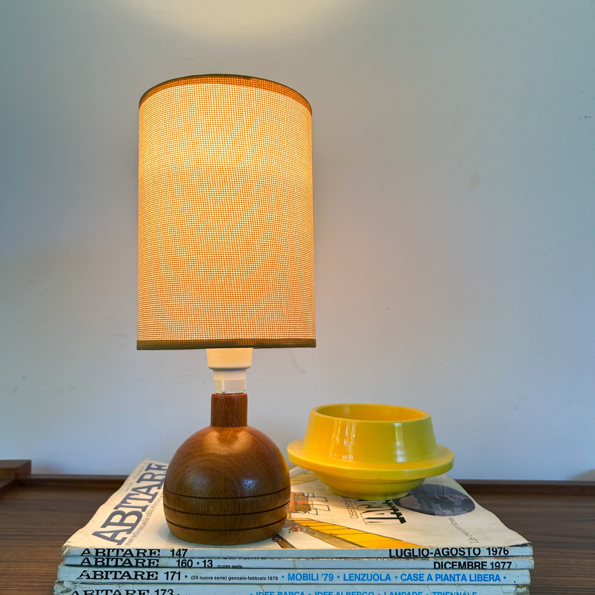 TEAK LAMP WITH SHADE