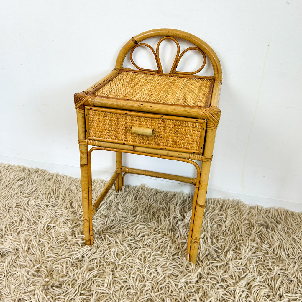 CANE BEDSIDE TABLE - HEY JUDE WORKSHOP • Vintage furniture & objects Melbourne