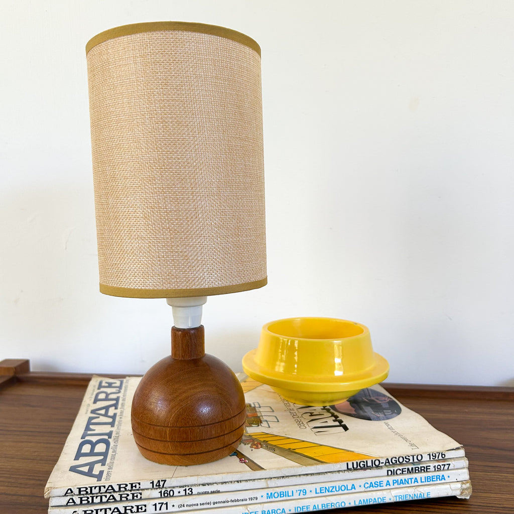 TEAK LAMP WITH SHADE