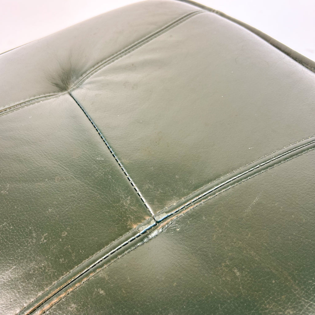 FOREST GREEN VINYL FOOTSTOOL - HEY JUDE WORKSHOP • Vintage furniture & objects Melbourne