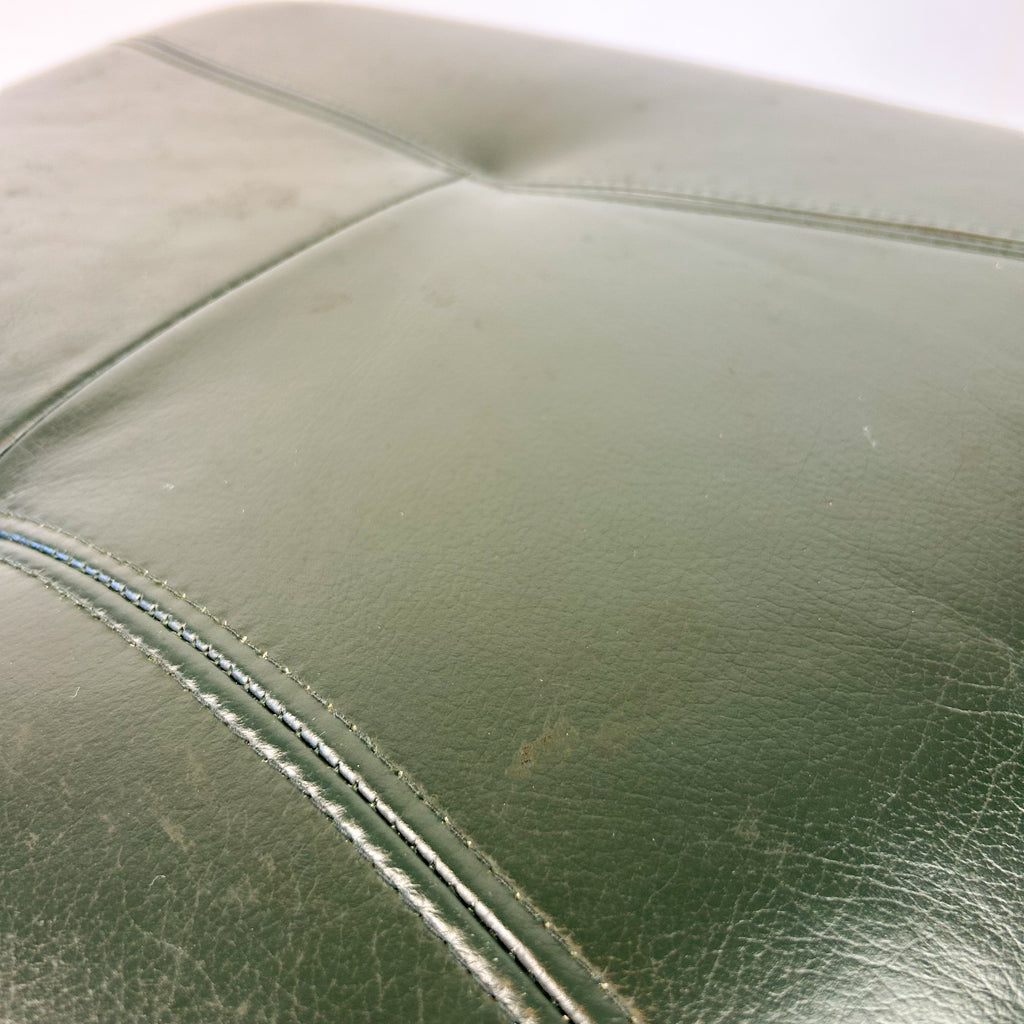 FOREST GREEN VINYL FOOTSTOOL - HEY JUDE WORKSHOP • Vintage furniture & objects Melbourne