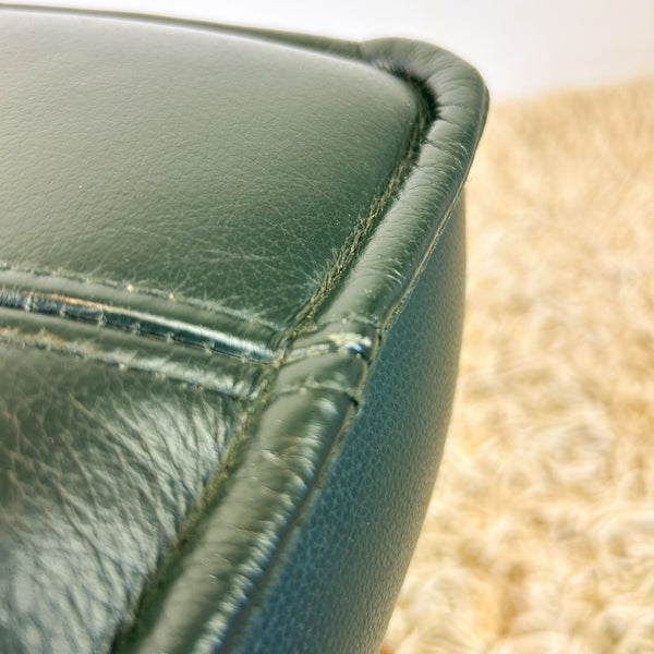 FOREST GREEN VINYL FOOTSTOOL