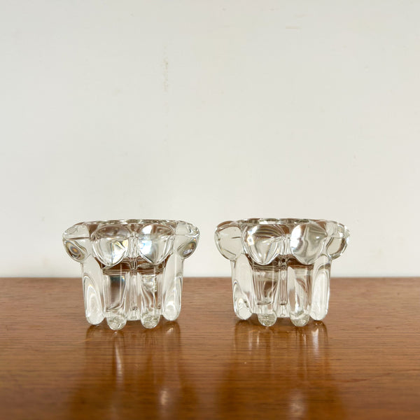 FRENCH GLASS CANDLE HOLDERS