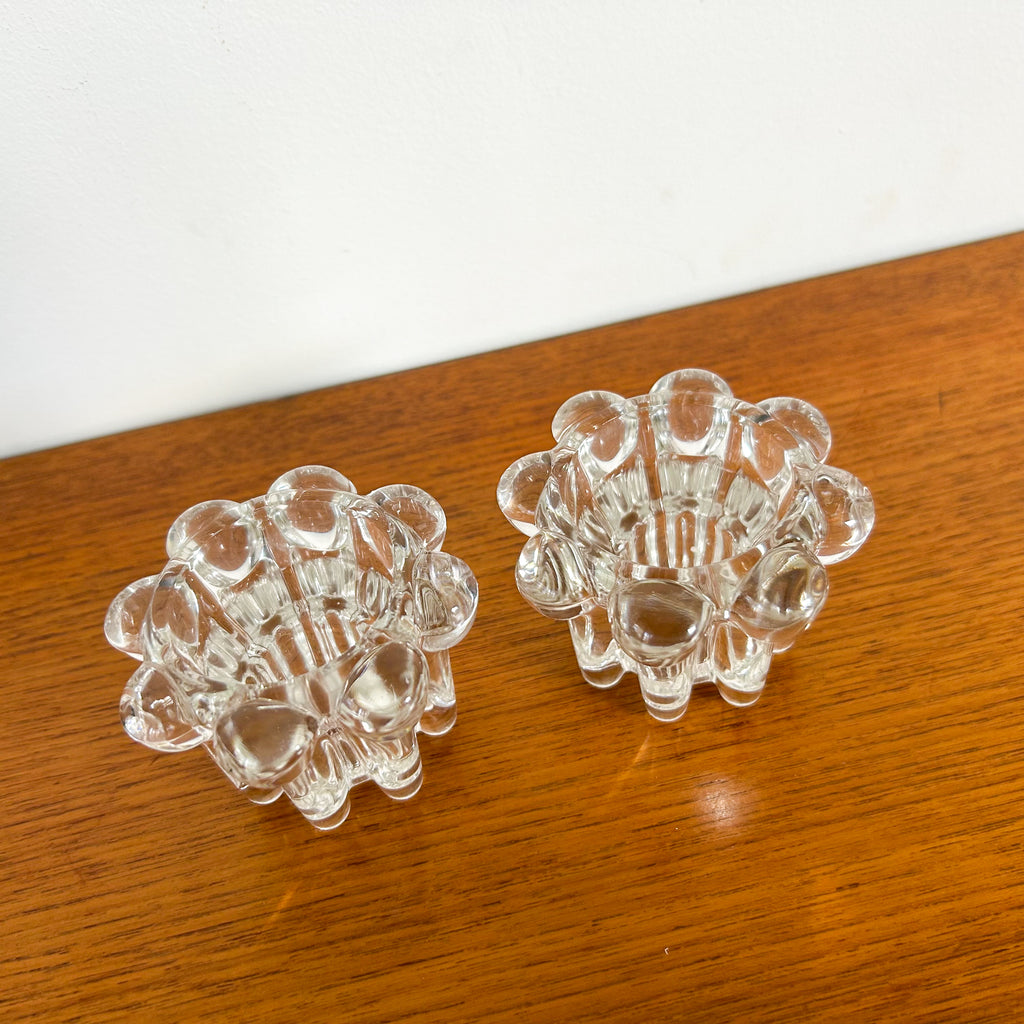 FRENCH GLASS CANDLE HOLDERS