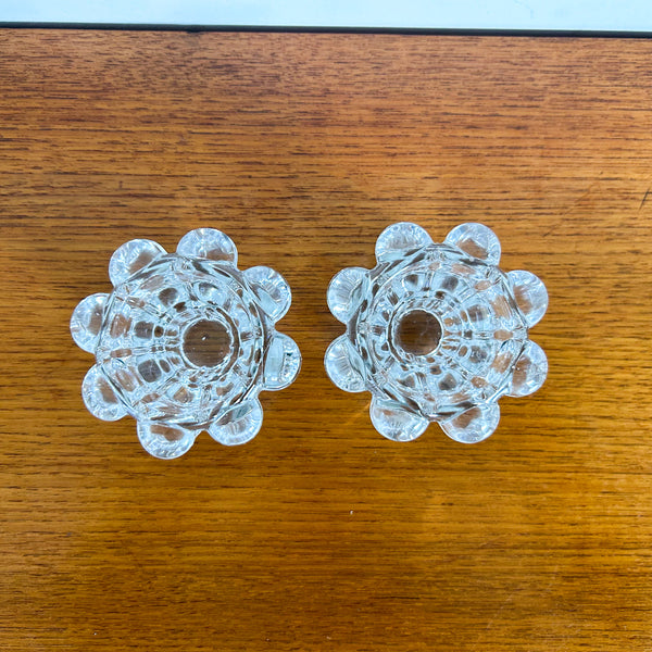 FRENCH GLASS CANDLE HOLDERS