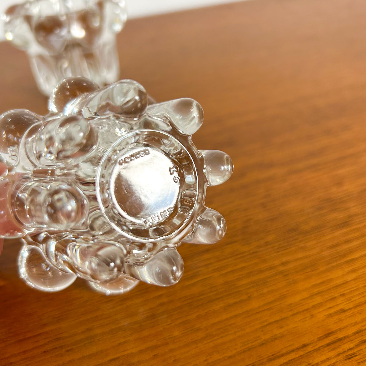 FRENCH GLASS CANDLE HOLDERS