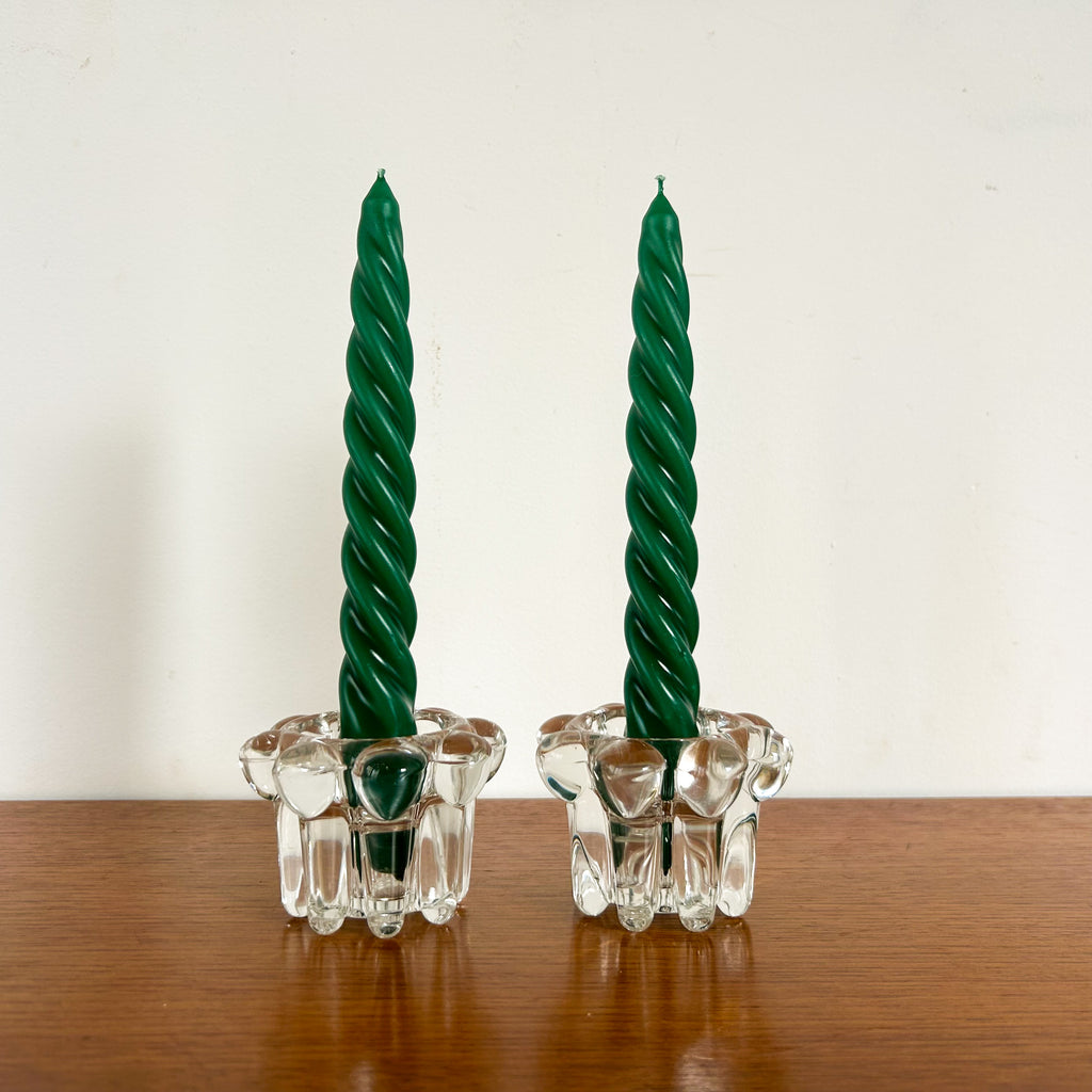 FRENCH GLASS CANDLE HOLDERS