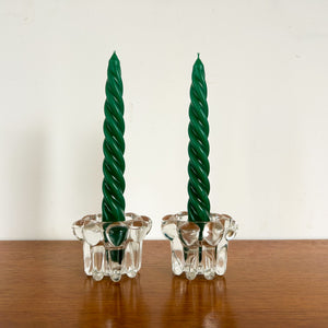 FRENCH GLASS CANDLE HOLDERS